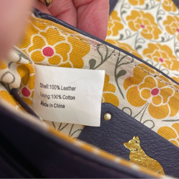 Emma Fox Deep Purple Leather Crossbody Gold Chain Strap Twist Lock - Picture 7 of 9